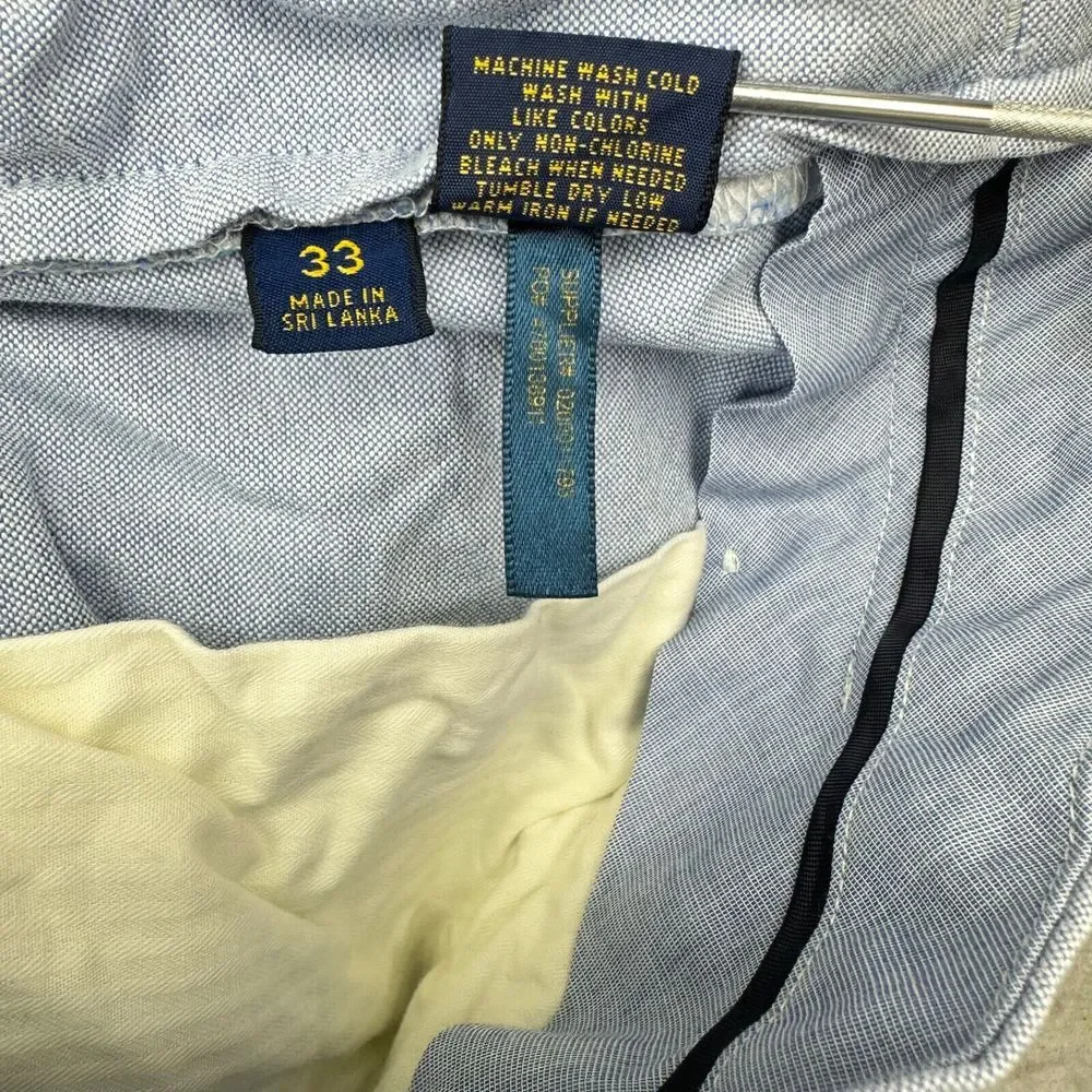 Polo Ralph Lauren Chino Shorts Mens 33 Chambray Light Blue Classic Fit 9